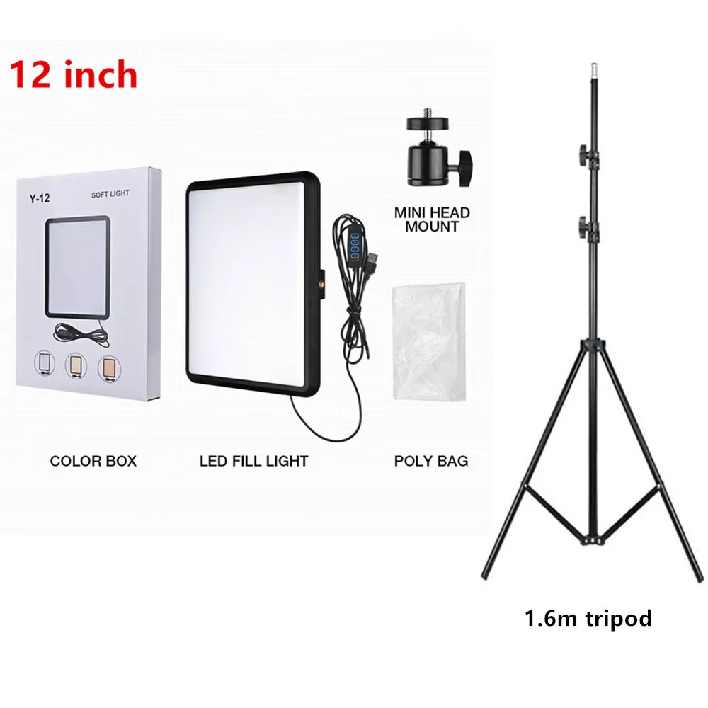 High Power 352 Led Video Light 2800K-7000K Panel Light Studio Fill Lamp Photography Lighting Photo W Light Stand for Live Stream