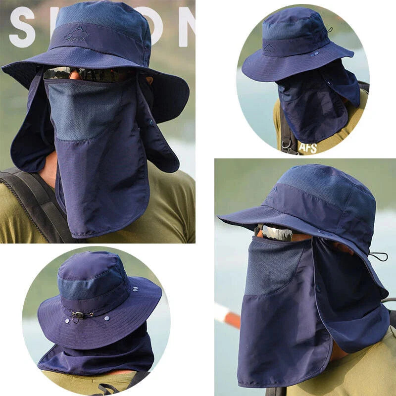 Solar & USB Powered Fan Outdoor Fishing Hat Sunscreen Sun Hat with Dual Fan New