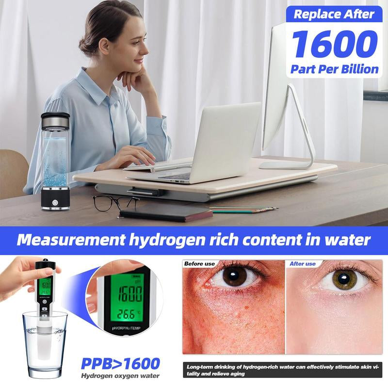 Hydrogen Water Bottle, 1 Count Hydrogen Water Generator, Water Glass Cup Rich in Hydrogen, Drinkware Mug for Home School Outdoor Travel, Boyfriend Gifts, Gifts for Girlfriend, Travel Essentials