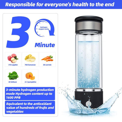 Hydrogen Water Bottle, 1 Count Hydrogen Water Generator, Water Glass Cup Rich in Hydrogen, Drinkware Mug for Home School Outdoor Travel, Boyfriend Gifts, Gifts for Girlfriend, Travel Essentials