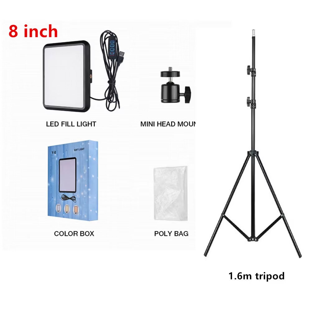 High Power 352 Led Video Light 2800K-7000K Panel Light Studio Fill Lamp Photography Lighting Photo W Light Stand for Live Stream